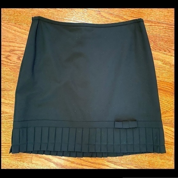 🎀 Context Wool-Lined Pleated Hem with Bow Skirt Mini Excellent - Picture 3 of 8